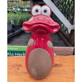 Woodlodge 30cm Glazed Frog Large Garden Ornament - Red - Old Railway Line Garden Centre