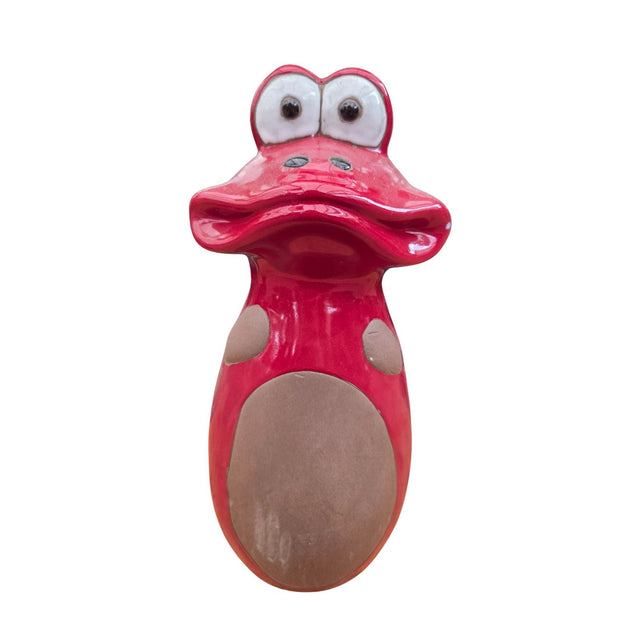 Woodlodge 30cm Glazed Frog Large Garden Ornament - Red - Old Railway Line Garden Centre