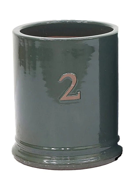 Woodlodge 30cm Green Two Glazed Pot - YTWOGR30 - Old Railway Line Garden Centre