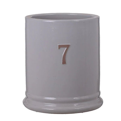 Woodlodge 30cm Grey Seven Glazed Pot - YSEVENGY30 - Old Railway Line Garden Centre