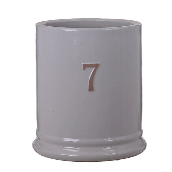 Woodlodge 30cm Grey Seven Glazed Pot - YSEVENGY30 - Old Railway Line Garden Centre