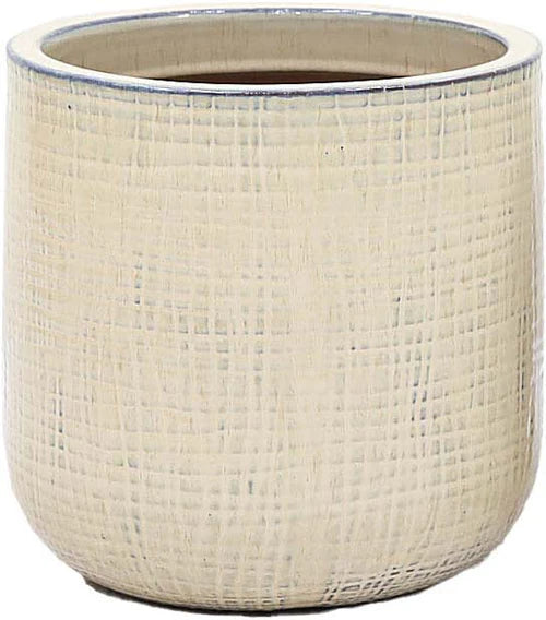 Woodlodge 30cm Lyra Hessian Glazed Pot - Cream