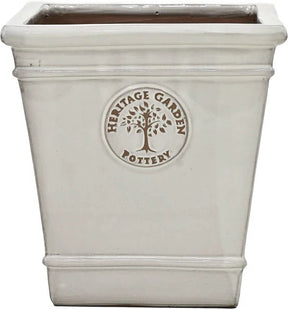 Woodlodge 31cm Taupe Edward Heritage Glazed Square Pot - YESQRTP31 - Old Railway Line Garden Centre