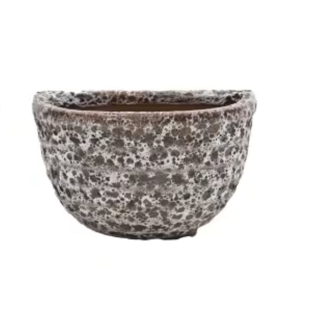 Woodlodge 36cm Brown Relic Ribbed Wall Pot - YWALRRBR36 - Old Railway Line Garden Centre