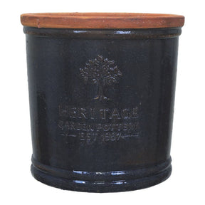 Woodlodge 37cm Heritage Eldwood Glazed Pot - Matte Blue - Old Railway Line Garden Centre