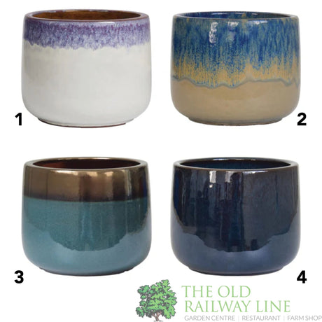 Woodlodge 38cm Cognac Glazed Pot (Choice of 4) - YCOGNAC38 - Old Railway Line Garden Centre