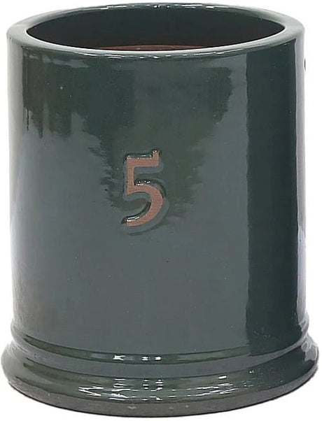 Woodlodge 38cm Green Five Glazed Pot - YFIVEGR38 - Old Railway Line Garden Centre