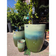 Woodlodge 38cm Green Lava Metgr Glazed Pot - YMETZGRL38 - Old Railway Line Garden Centre