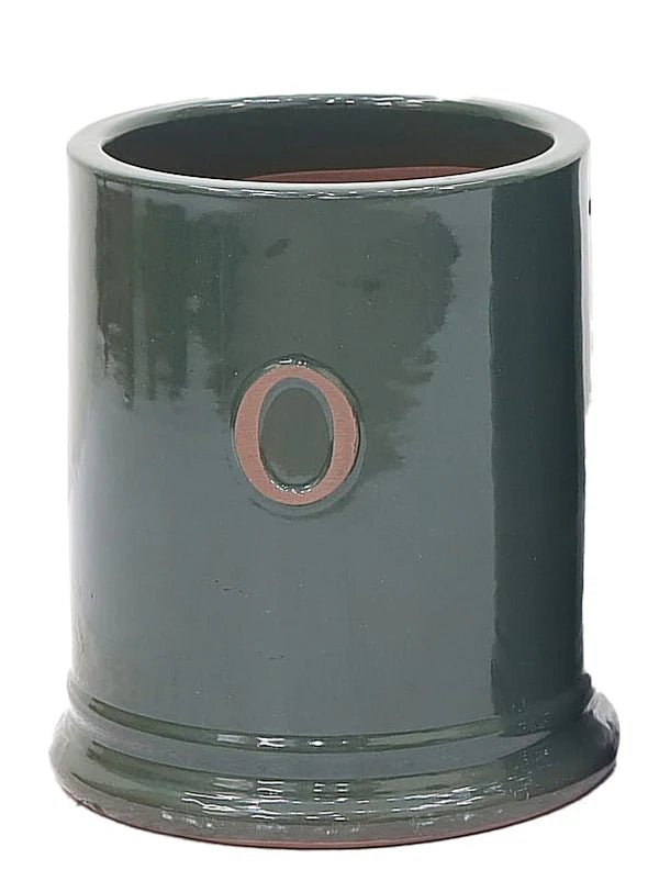 Woodlodge 38cm Green Zero Glazed Pot - YZEROGR38 - Old Railway Line Garden Centre