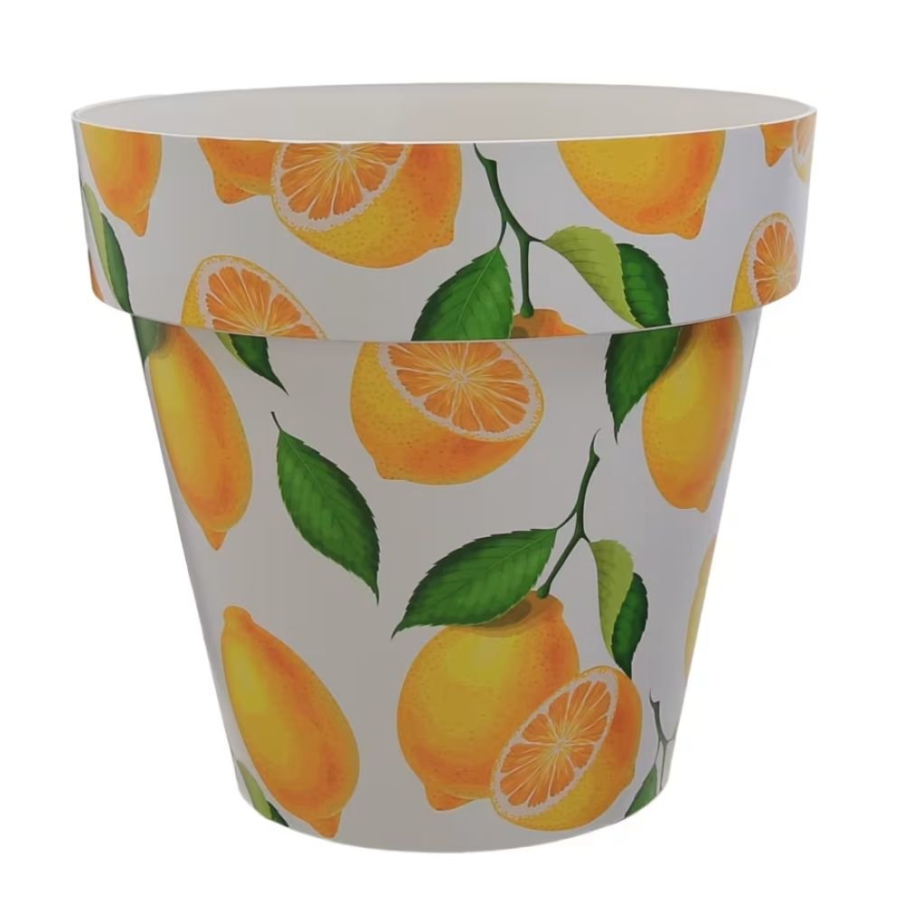 Woodlodge 38cm Jazz Lemons Plastic Pot - Old Railway Line Garden Centre