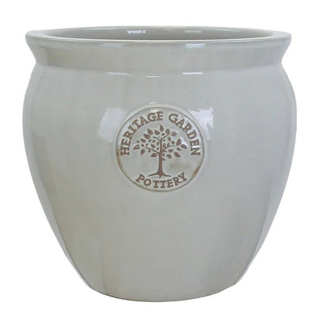 Woodlodge 40cm Cream Edgar B Heritage Urn Glazed Pot - YEDGARCR40 - Old Railway Line Garden Centre