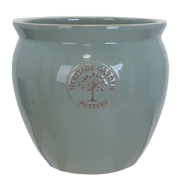 Woodlodge 40cm Grey Edgar B Heritage Urns Glazed Pot - YEDGAGYB40 - Old Railway Line Garden Centre