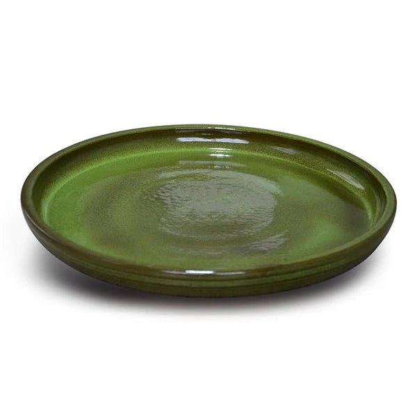 Woodlodge 41cm Green Medoc Glazed Saucer - YJUSAU41GR - Old Railway Line Garden Centre