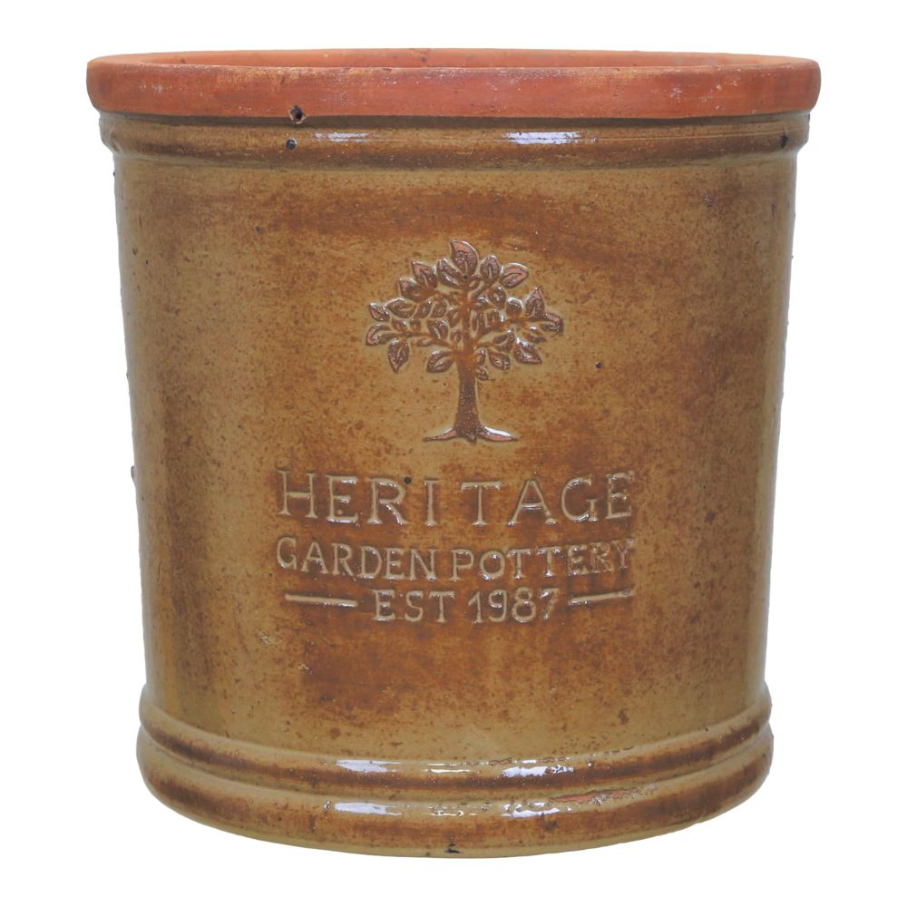 Woodlodge 45cm Heritage Eldwood Glazed Pot - Honey Yellow
