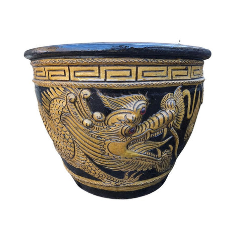 Woodlodge 65cm Dragon Thai Glazed Pot - Old Railway Line Garden Centre