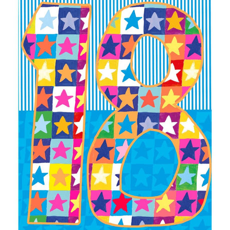 Woodmansterne 18th Colourful Stars Birthday Card - Old Railway Line Garden Centre