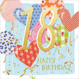 Woodmansterne 18th Patterned Heart Balloons Birthday Card - Old Railway Line Garden Centre