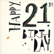 Woodmansterne 21st Black Bold Text Birthday Card - Old Railway Line Garden Centre