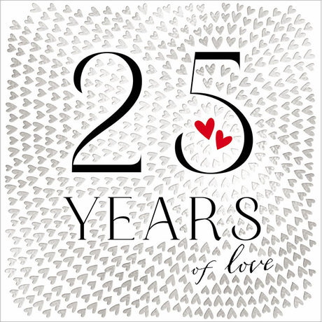 Woodmansterne 25 Years Anniversary Hearts Card - Old Railway Line Garden Centre