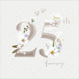 Woodmansterne 25th Floral Silver Anniversary Card - Old Railway Line Garden Centre