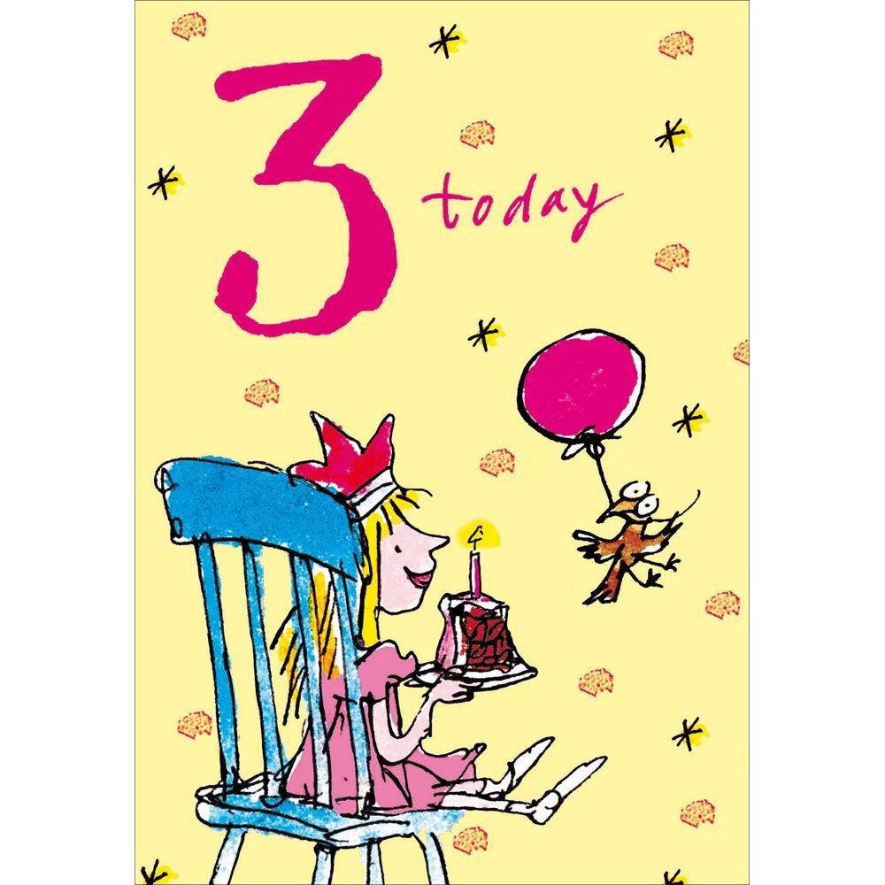 Woodmansterne 3 Today Girl Cake Birthday Card - Old Railway Line Garden Centre