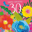 Woodmansterne 30th Bright Flowers Pink Birthday Card - Old Railway Line Garden Centre