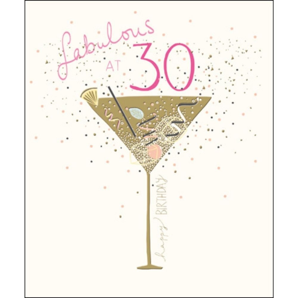 Woodmansterne 30th Fabulous Cocktail Birthday Card - Old Railway Line Garden Centre