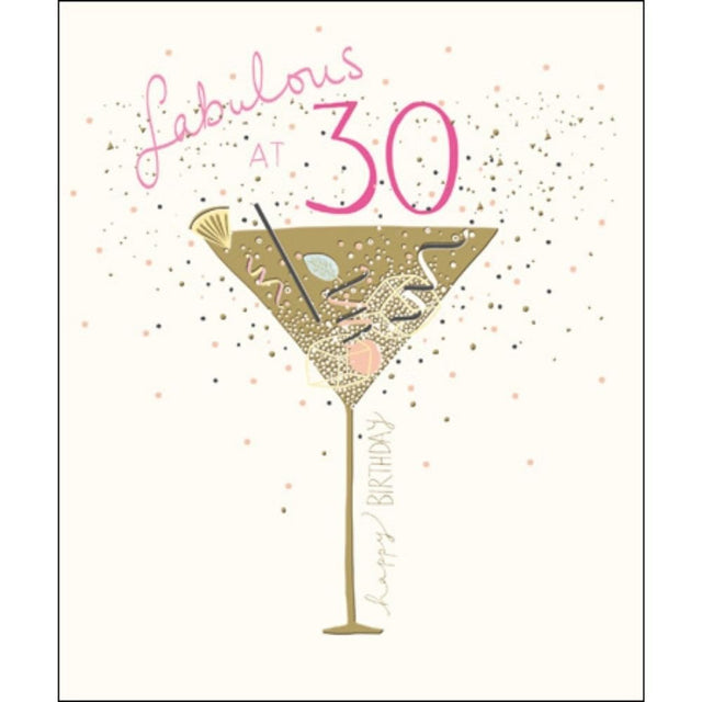 Woodmansterne 30th Fabulous Cocktail Birthday Card - Old Railway Line Garden Centre