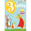 Woodmansterne 3rd Colourful Animal Band Birthday Card - Old Railway Line Garden Centre