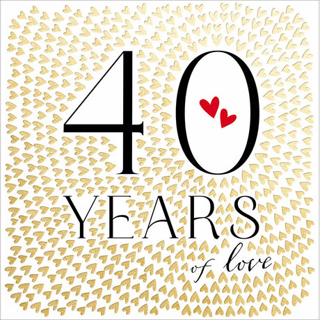 Woodmansterne 40 Years Anniversary Hearts Card - Old Railway Line Garden Centre