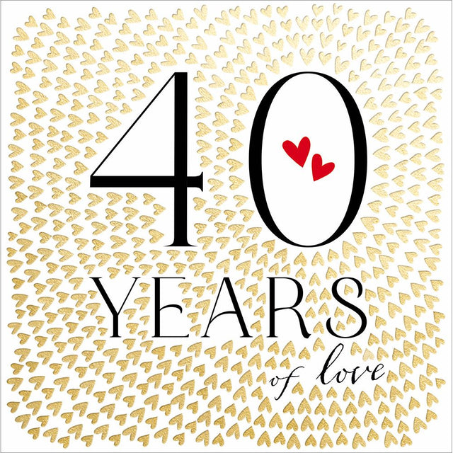 Woodmansterne 40 Years Anniversary Hearts Card - Old Railway Line Garden Centre