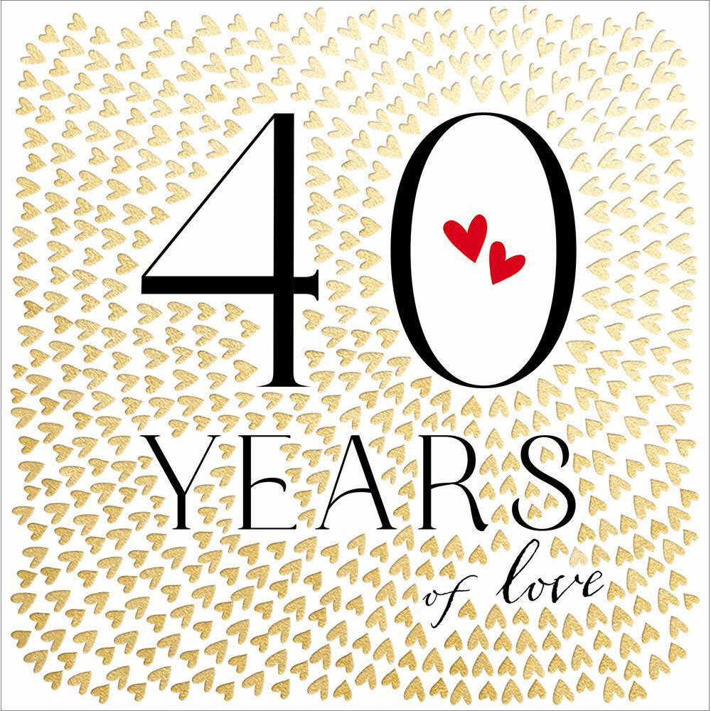 Woodmansterne 40 Years Anniversary Hearts Card