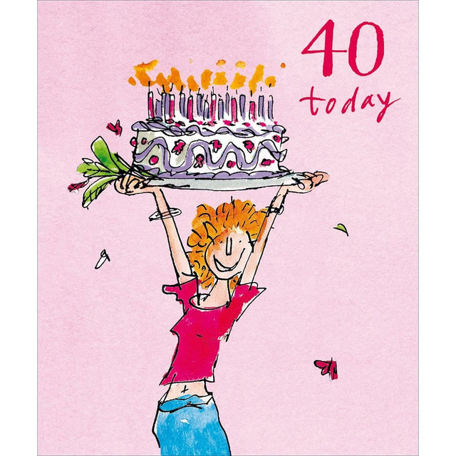 Woodmansterne 40th Fabulous Cake Birthday Card - Old Railway Line Garden Centre