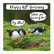 Woodmansterne 40th Puffins Funny Birthday Card - Old Railway Line Garden Centre