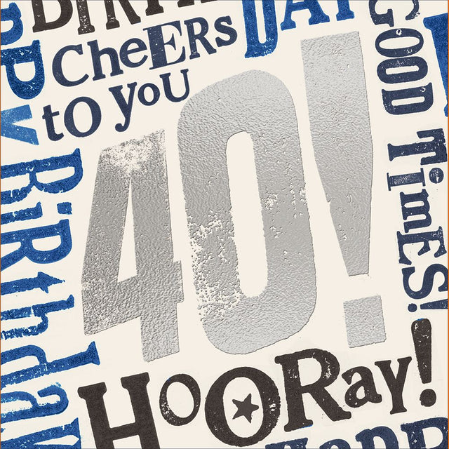Woodmansterne 40th Welcome Hooray Birthday Card - Old Railway Line Garden Centre