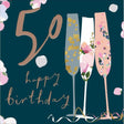 Woodmansterne 50th Champagne Flutes Birthday Card - Old Railway Line Garden Centre