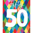 Woodmansterne 50th Colourful Diamonds Birthday Card - Old Railway Line Garden Centre