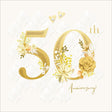 Woodmansterne 50th Floral Golden Anniversary Card - Old Railway Line Garden Centre