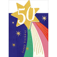 Woodmansterne 50th Shining Star Birthday Card - Old Railway Line Garden Centre