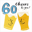Woodmansterne 60th Beer Cheers Birthday Card - Old Railway Line Garden Centre