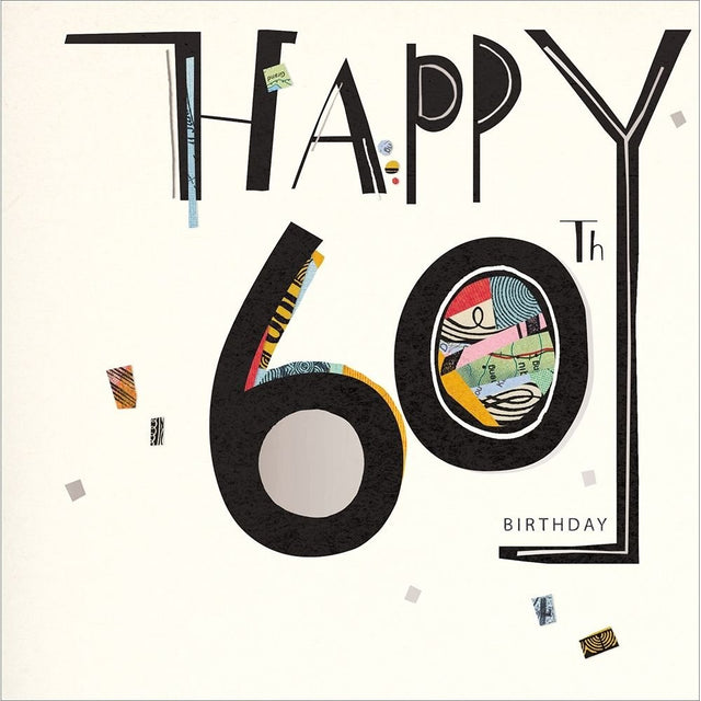 Woodmansterne 60th Bold Text Birthday Card - Old Railway Line Garden Centre