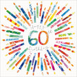 Woodmansterne 60th Colourful Candle Birthday Card - Old Railway Line Garden Centre