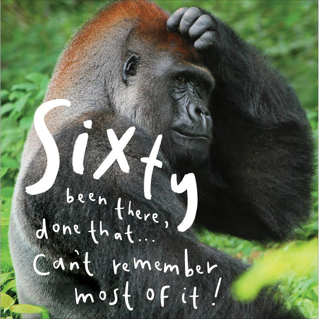 Woodmansterne 60th Forgetful Gorilla Birthday Card - Old Railway Line Garden Centre