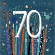 Woodmansterne 70th Festive Candles Birthday Card - Old Railway Line Garden Centre