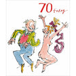 Woodmansterne 70th Nude Jumping for Joy Birthday Card - Old Railway Line Garden Centre