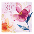 Woodmansterne 80th Pretty in Pink Flower Birthday Card - Old Railway Line Garden Centre