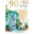 Woodmansterne 90th Garden Shed Birthday Card - Old Railway Line Garden Centre