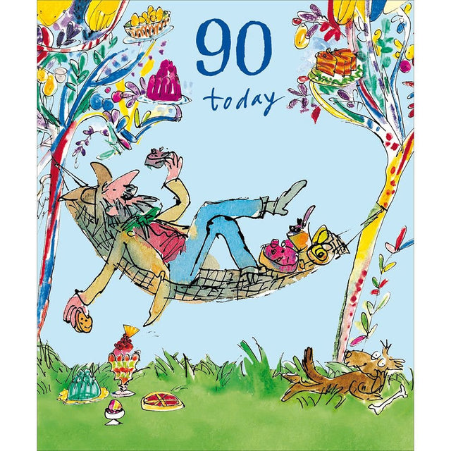 Woodmansterne 90th Happy Days Birthday Card - Old Railway Line Garden Centre