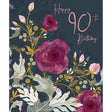 Woodmansterne 90th Roses Floral Birthday Card - Old Railway Line Garden Centre