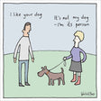 Woodmansterne A Dog's World Funny Blank Card - Old Railway Line Garden Centre